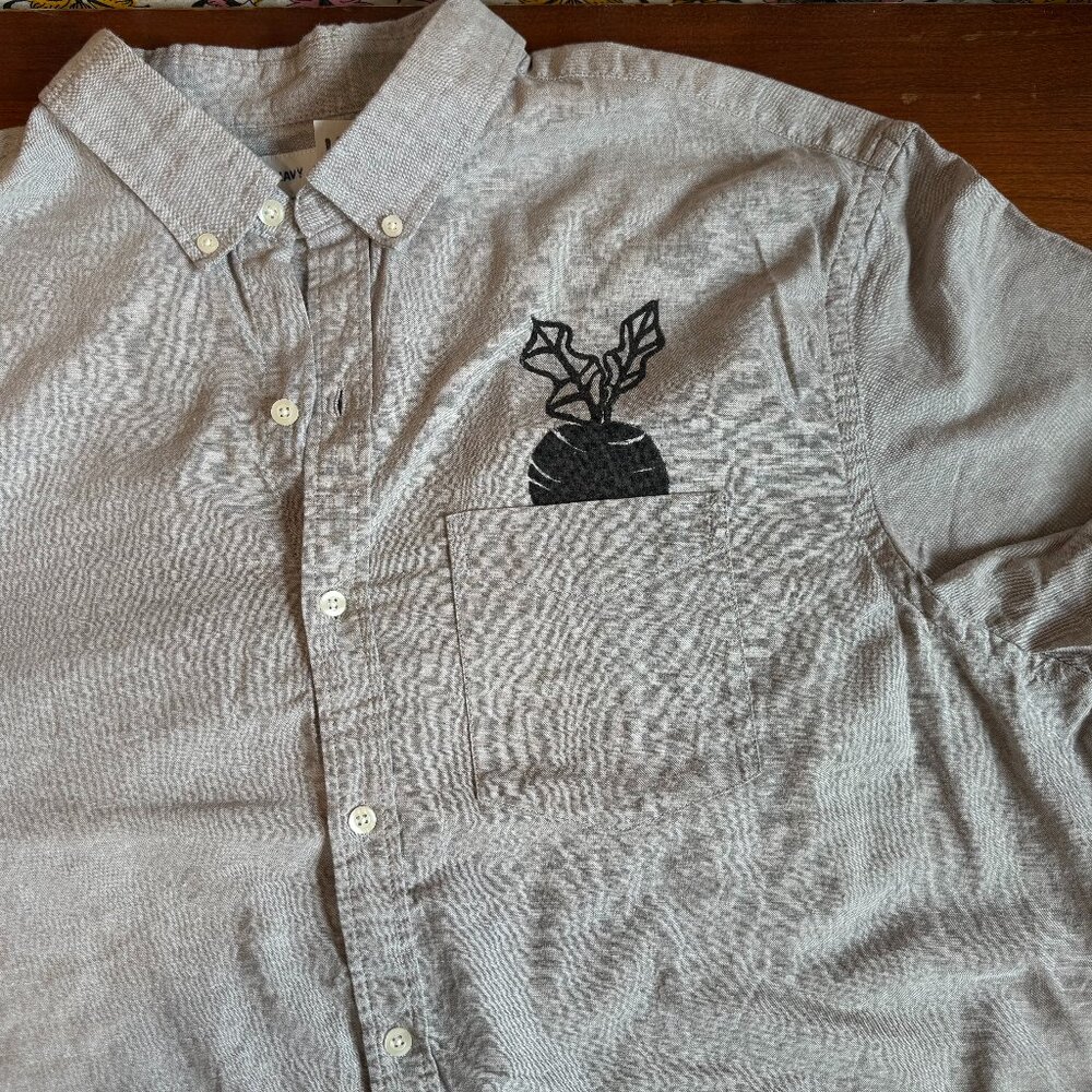 Hand Block Printed Garden Button-Up Shirt | One of a Kind | Relaxed Fit